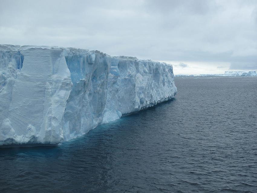 Tabular iceberg in Antarctica. Photo: Ted Scambos, NSIDC