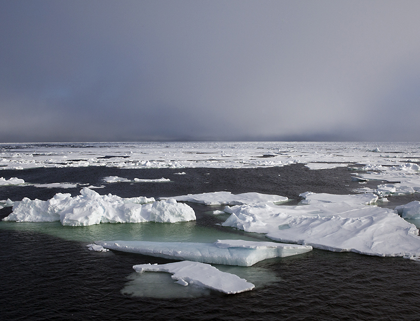 Sea ice north of Spitsbergen during Outreach 2016 with R/V Helmer Hanssen. Photo: Inger Lise Næss/UNIS