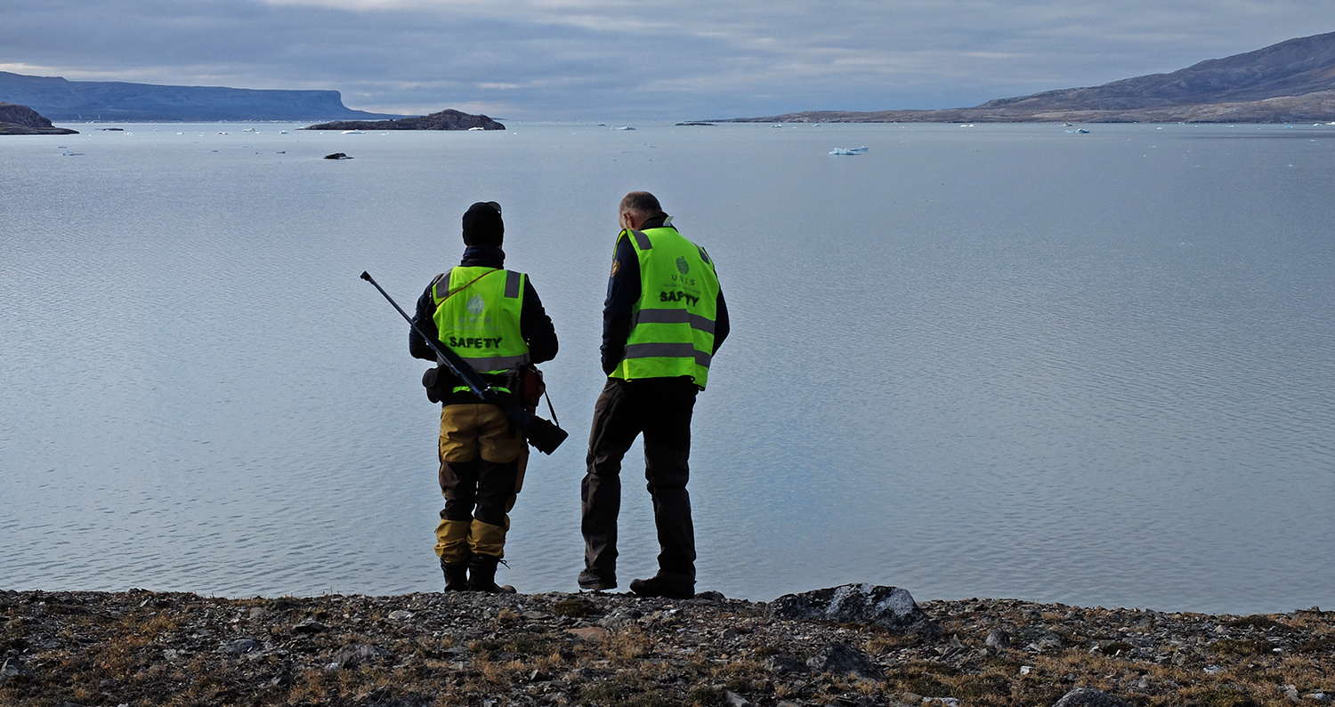 Christian Zölly og Harald Steen på Ossian Sarsfjellet. Svalbardkurset 2018