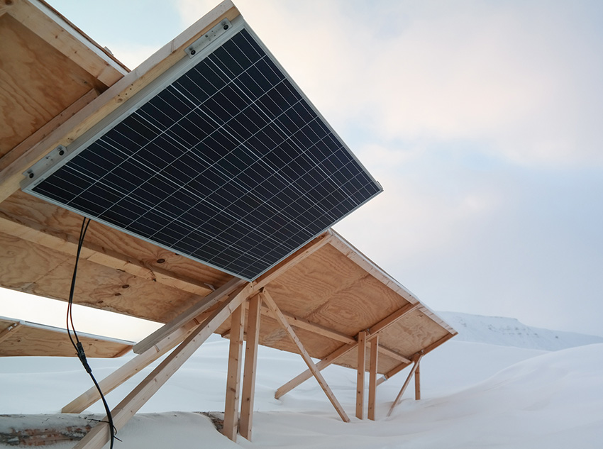 Solar panel in Adventdalen Svalbard
