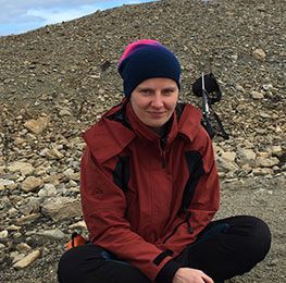 PhD candidate Magdalena Wutkowska on fieldwork in Svalbard